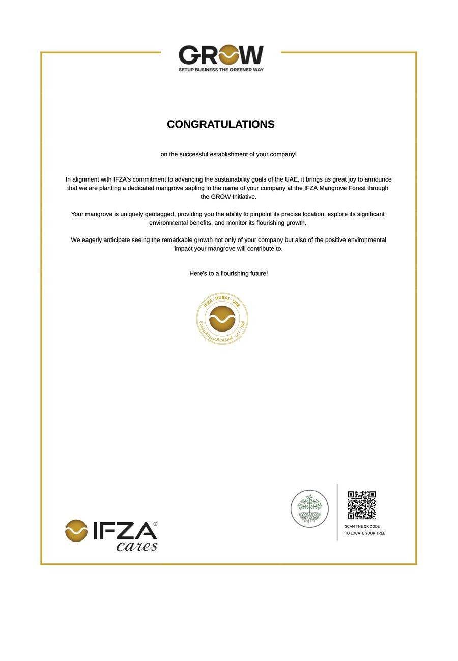 IFZA certificate
